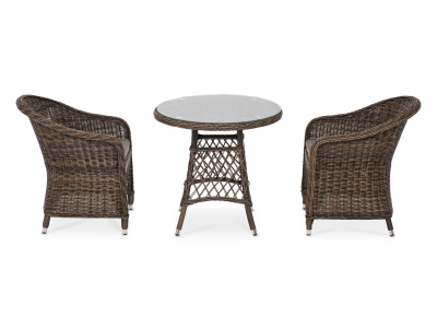 "Эспрессо–80 R" обеденная группа плетеная, цвет коричневый