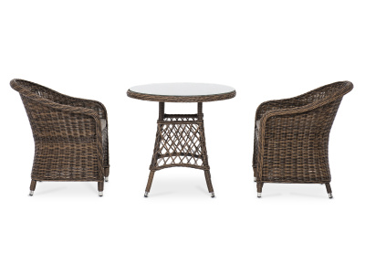 "Эспрессо–80 R" обеденная группа плетеная, цвет коричневый