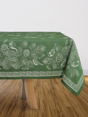 Скатерть жаккардовая "Зимние птицы" 150*220