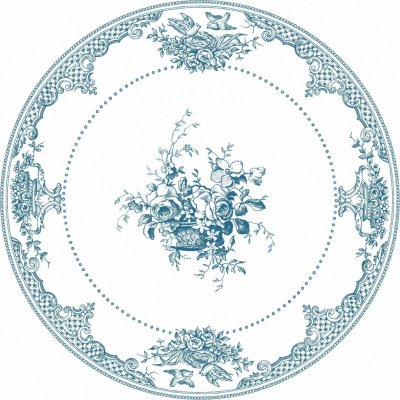 Тарелки десертные Цветы Blue 4шт