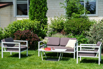 "Эстелья" лаунж-зона из алюминия со столиком из HPL 4-местная